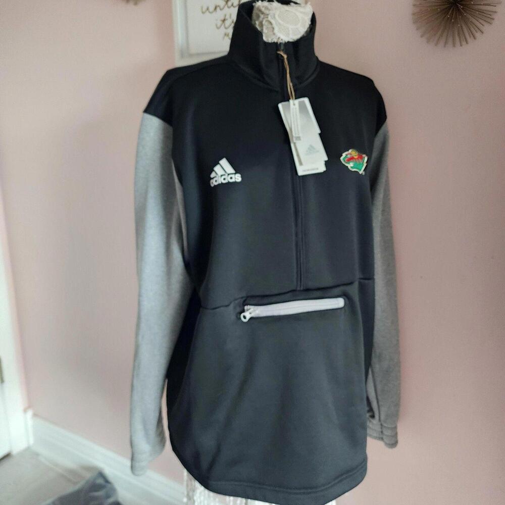 NWT Adidas Minnesota Wild Men XL Team 1/4 Zip Sweatshirts m team